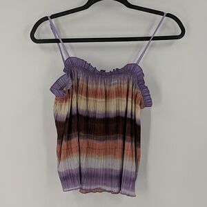 NWOT MADEWELL Crinkle Ruffle Spaghetti Strap Tank